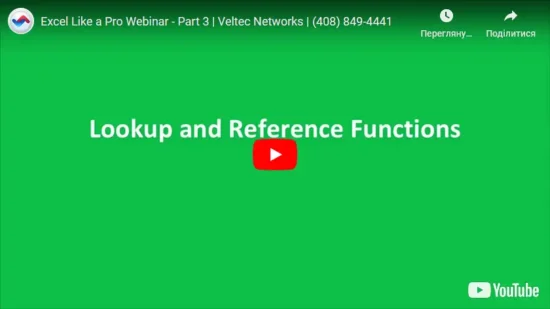 Excel Like a Pro Webinar – Part 3