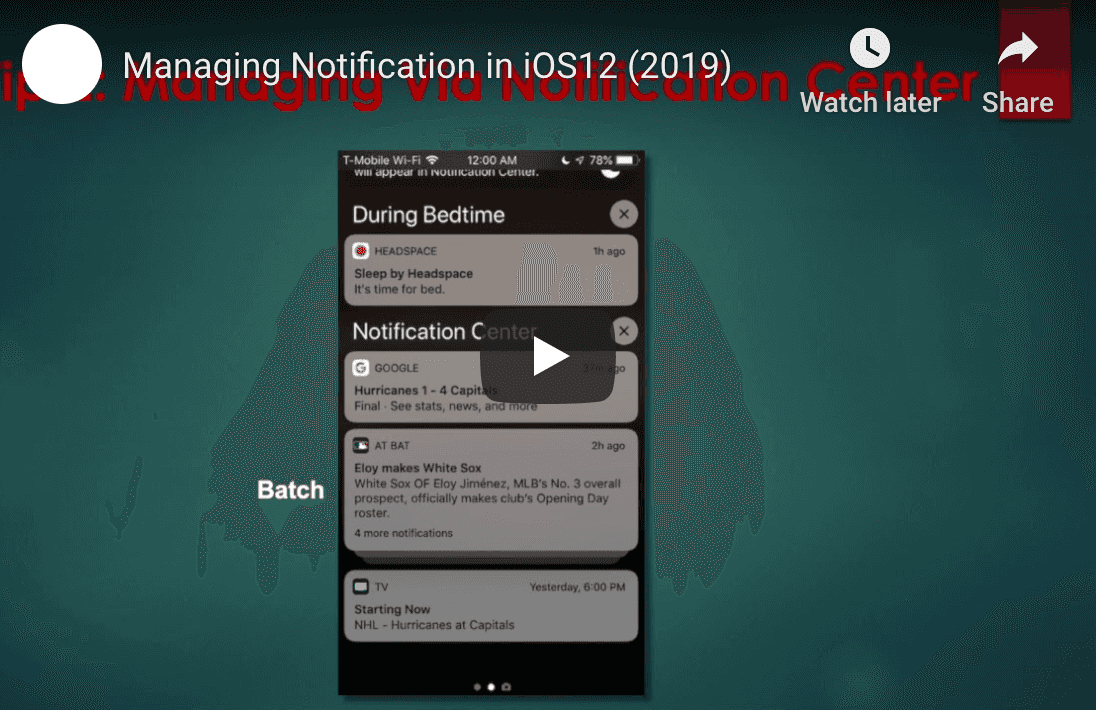 iOS 12 notifications